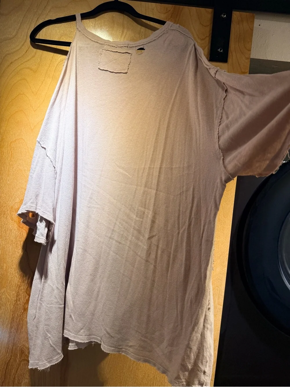 Free People Oversized Distressed Tunic in Light Beige